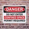 Signmission 10 in H x 14 in W, Plastic, Rectangle, Do Not Enter Confined Space Permit Required OS-2PACK-DS-P-1014-L-19329 - alternate 3